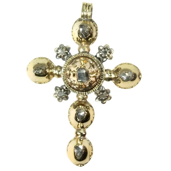 Early Victorian latin cross with rose cuts